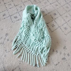 Girls Mint Green Infinity Fringe Scarf